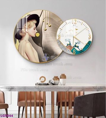 File PSD File tranh đồng hồ tráng gương tròn lồng ghép LG5044 (nguyên bản) cho thiết kế