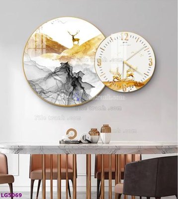 File gốc File tranh đồng hồ tráng gương tròn lồng ghép LG5069 (thiết kế) cho in ấn