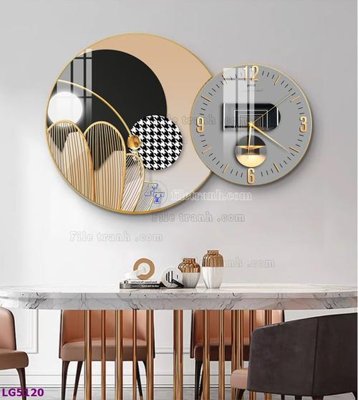 Tải file File tranh đồng hồ tráng gương tròn lồng ghép LG5120 (gốc) làm file quảng cáo