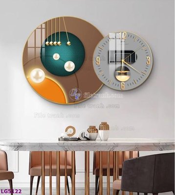 Chi tiết file ảnh File tranh đồng hồ tráng gương tròn lồng ghép LG5122 sắc nét