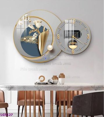 Tải file File tranh đồng hồ tráng gương tròn lồng ghép LG5127 (PSD) cho in ấn quảng cáo