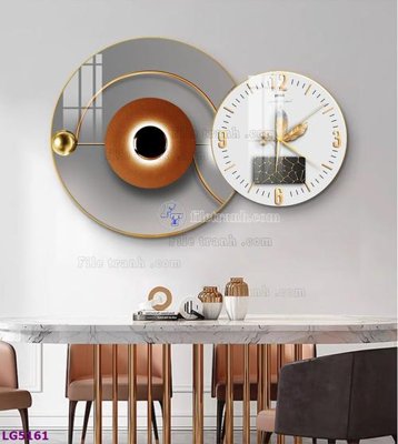 Tải file File tranh đồng hồ tráng gương tròn lồng ghép LG5161 (gốc) in trên mọi chất liệu