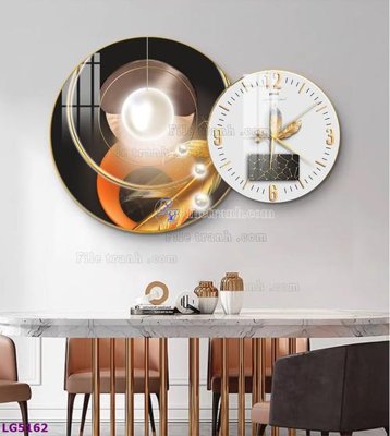 Download file tranh PSD File tranh đồng hồ tráng gương tròn lồng ghép LG5162 để chỉnh sửa