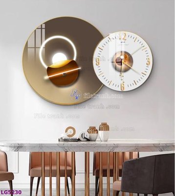 File gốc File tranh đồng hồ tráng gương tròn lồng ghép LG5230 (ảnh chi tiết) để in lụa