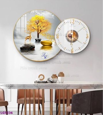Tải file gốc File tranh đồng hồ tráng gương tròn lồng ghép LG5236 (để in lụa)