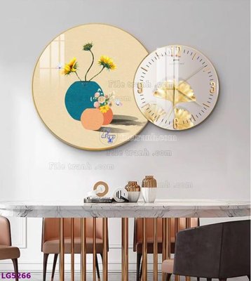 Tải file File tranh đồng hồ tráng gương tròn lồng ghép LG5266 (ảnh gốc) độ phân giải 300dpi