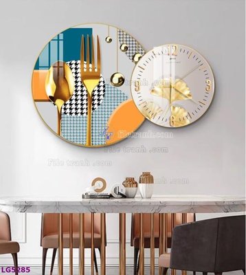 Tải file gốc File tranh đồng hồ tráng gương tròn lồng ghép LG5285 (in khổ lớn) không mờ