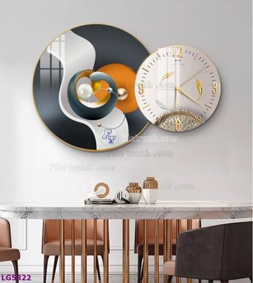 File gốc File tranh đồng hồ tráng gương tròn lồng ghép LG5322 cho in ấn và thiết kế