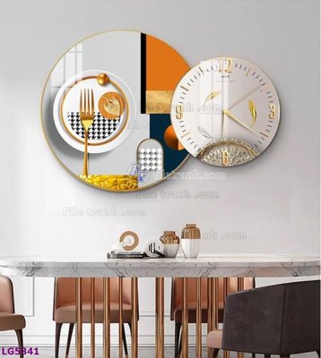 File in ấn File tranh đồng hồ tráng gương tròn lồng ghép LG5341 (bản gốc) từ file gốc