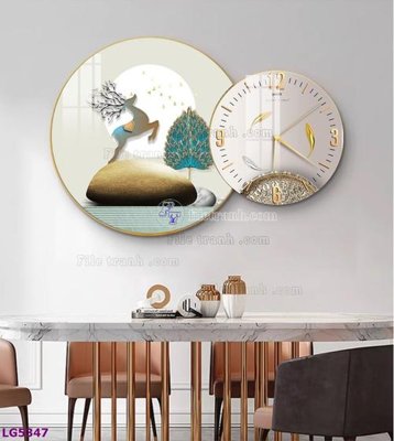 Download file tranh File tranh đồng hồ tráng gương tròn lồng ghép LG5347 (file gốc PSD)