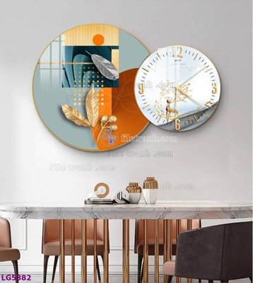File PSD File tranh đồng hồ tráng gương tròn lồng ghép LG5382 (nguyên gốc) chất lượng cao