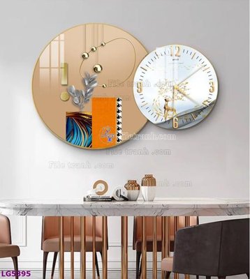 File gốc File tranh đồng hồ tráng gương tròn lồng ghép LG5395 (cho in UV) siêu nét