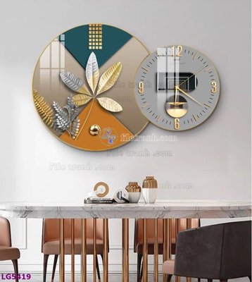 File PSD File tranh đồng hồ tráng gương tròn lồng ghép LG5419 (gốc) cho designer