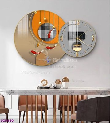 Download file gốc File tranh đồng hồ tráng gương tròn lồng ghép LG5440 (in mica) trang trí