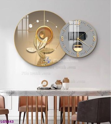 Download file gốc File tranh đồng hồ tráng gương tròn lồng ghép LG5443 (in lụa) cao cấp