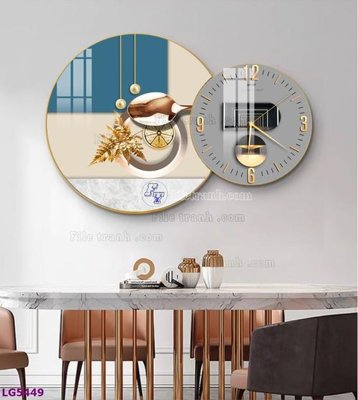 Download file File tranh đồng hồ tráng gương tròn lồng ghép LG5449 (gốc) in mica bàn thờ