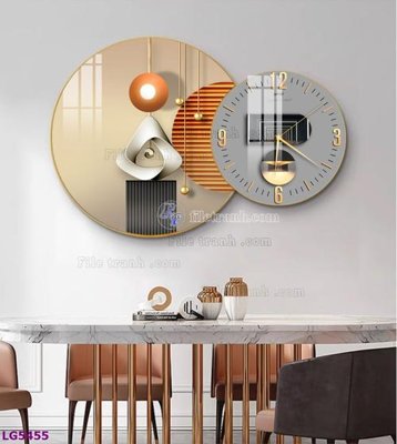 File gốc File tranh đồng hồ tráng gương tròn lồng ghép LG5455 (vector) cho in ấn