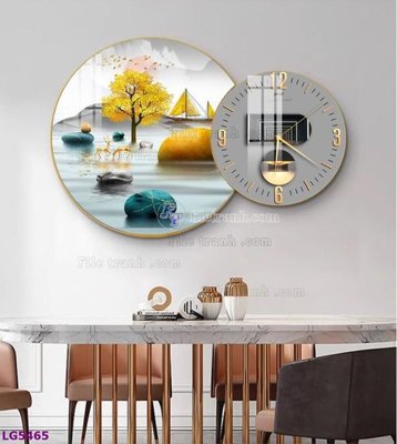 File PSD File tranh đồng hồ tráng gương tròn lồng ghép LG5465 (bản gốc) dễ dàng edit
