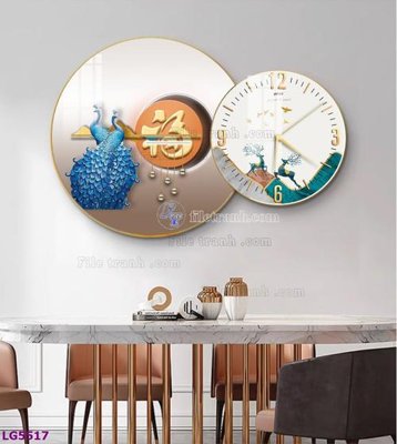 File gốc File tranh đồng hồ tráng gương tròn lồng ghép LG5517 (ảnh chi tiết) để in lụa