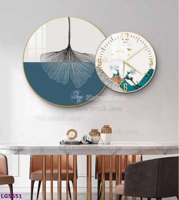 File in trần File tranh đồng hồ tráng gương tròn lồng ghép LG5551 (file gốc) xuyên sáng