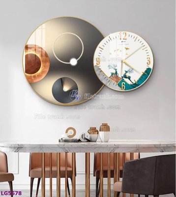 Chi tiết file gốc File tranh đồng hồ tráng gương tròn lồng ghép LG5578 (cho in tráng gương)