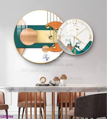 File in ấn File tranh đồng hồ tráng gương tròn lồng ghép LG5590 (bản gốc) sắc nét