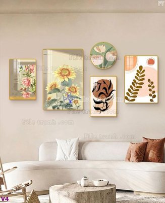 Download file gốc File tranh đồng hồ nhiều tấm V4 (độ nét cao)