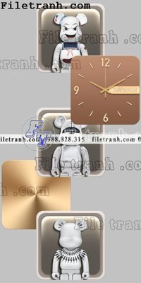 Tải file tranh gốc tranh dong ho gau kieu moi 500 chất lượng cao