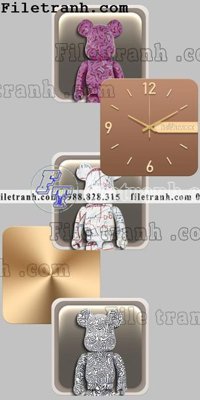 File PSD tranh dong ho gau kieu moi 501 (chất lượng in ấn)