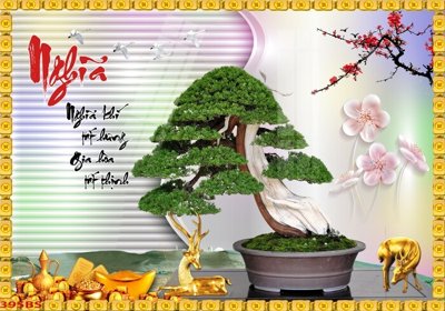 Hình ảnh file gốc File tranh chậu mai bonsai 395BS (chất lượng cao)