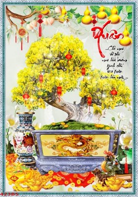 File gốc in ấn File tranh chậu mai bonsai 423BS chất lượng vượt trội
