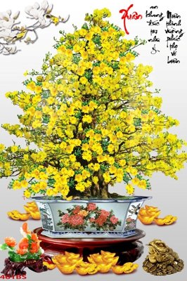 Tải file gốc File tranh chậu mai bonsai 461BS (bản PSD) chỉnh sửa được