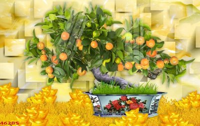 File gốc File tranh chậu mai bonsai 462BS (ảnh rõ nét) để in