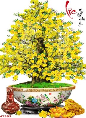 File gốc File tranh chậu mai bonsai 473BS (cho in ấn) từ Filetranh.com
