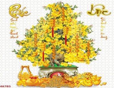 File ảnh File tranh chậu mai bonsai 487BS (gốc) dùng in Pano