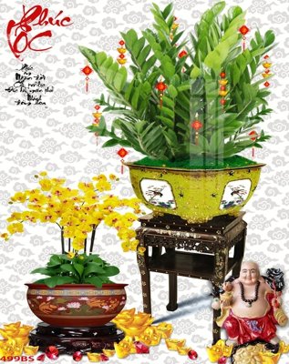 File tranh File tranh chậu mai bonsai 499BS (file gốc) chuẩn màu in