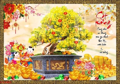 File ảnh File tranh chậu mai bonsai 533BS (gốc) in biển hiệu