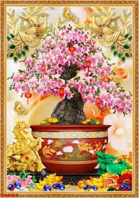 File tranh File tranh chậu mai bonsai 540BS (ảnh gốc) không bị mờ