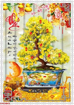 File gốc File tranh chậu mai bonsai 543BS (cho in ấn) từ kho Filetranh