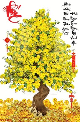 Tải file gốc in lụa File tranh chậu mai bonsai 571BS siêu nét