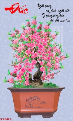 File ảnh gốc File tranh chậu mai bonsai 578BS không vỡ nét