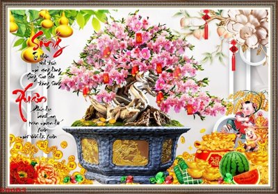 File gốc File tranh chậu mai bonsai 586BS (dành cho quảng cáo)