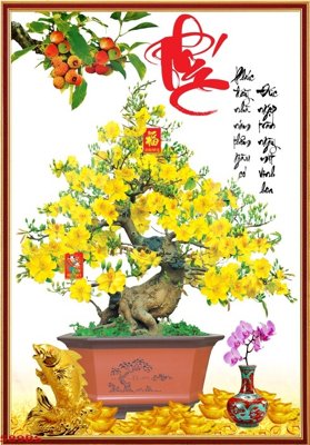 File gốc File tranh chậu mai bonsai 589BS (cho in 3D) độc đáo