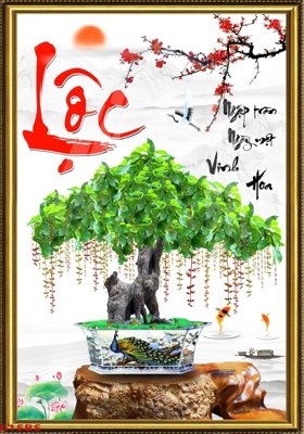 Download file gốc File tranh chậu mai bonsai 615BS (in mica) trong suốt