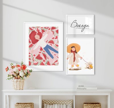 File in trần File tranh bộ nhiều tấm in nhà hàng khách sạn tối giản A1012 (bản gốc) đại dương