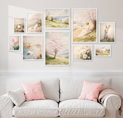 Tải file File tranh bộ nhiều tấm in nhà hàng khách sạn tối giản A1013 (gốc) chủ đề tâm linh