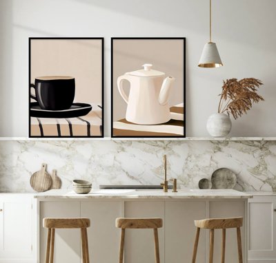 Hình ảnh gốc File tranh bộ nhiều tấm in nhà hàng khách sạn tối giản A1016 (để in khổ lớn)