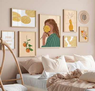 Tải file File tranh bộ nhiều tấm in nhà hàng khách sạn tối giản A1032 (gốc) làm tranh treo tường