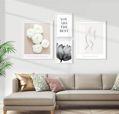 Tải file PSD File tranh bộ nhiều tấm in nhà hàng khách sạn tối giản A1047 (nguyên layer) để in