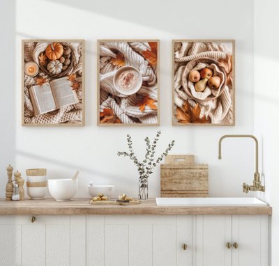 File ảnh File tranh bộ nhiều tấm in nhà hàng khách sạn tối giản A1052 (gốc) in PP, decal